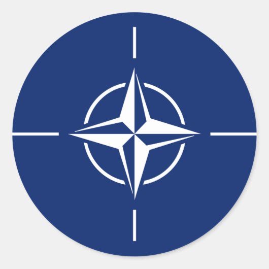 NAVO-vlag Ronde Sticker (Voorkant)