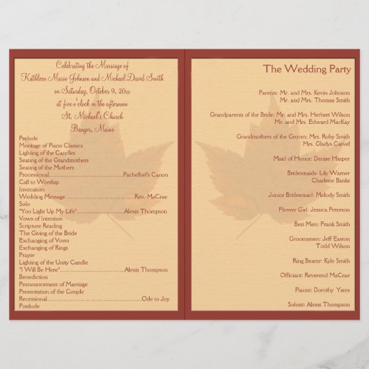 Navolgend programma Leaf Wedding (Achterkant)