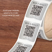Navul QR Code Zilver Vierkante Sticker