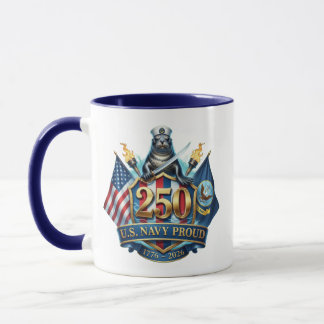 Navy 250th Anniversary Coffee Mug Mok