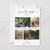 Navy 4 Custom Photos Minimalist Collage Wedding (Voorkant)