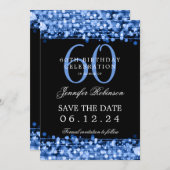 Navy 60th Birthday Sla de datum op met details Kaart (Voorkant / Achterkant)