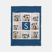 Navy 8 Aangepast monogram fotocollage Fleece Deken (Voorkant)