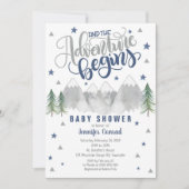 Navy Adventure Baby shower Invitation Boy Baby Kaart (Voorkant)