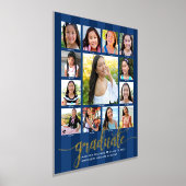 Navy Afstuderen K-12 Script Photo Collage Real Gol Folie Afdrukken (Laagn)