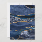 Navy Agate Gold Glitter Glam 50th Birthday Kaart (Achterkant)