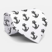 Navy Anchor en Rope Stropdas (Opgerold)