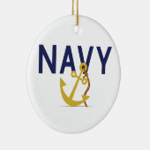 Navy Anchor Keramisch Ornament (Rechts)