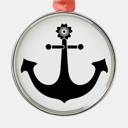 Navy anchor metalen ornament (Voorkant)