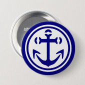 Navy Anchor Ronde Button 7,6 Cm (Voorkant /achterkant)