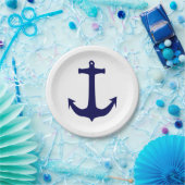 Navy Anchor White/Blue 7-inch bord (Feest)