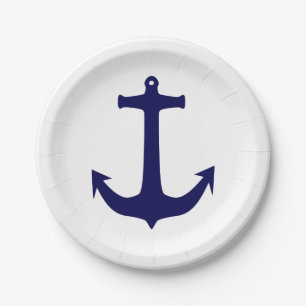 Navy Anchor White/Blue 7-inch bord
