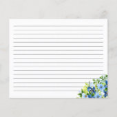 Navy and Baby Blue Floral Recipe Card (Achterkant)