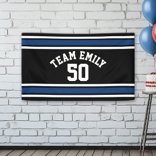 Navy and Black Sports Jersey Custom Name Number Spandoek