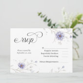 Navy and Blush Floral Wedding RSVP Kaart (Staand voorkant)
