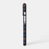 Navy and Brown Plaid Pattern iPhone 16 Hoesje (Linkerkant)