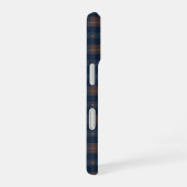Navy and Brown Plaid Pattern iPhone 16 Hoesje (Rechterkant)