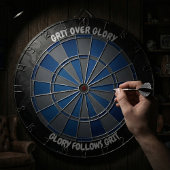 Navy and Charcoal Grit Over Glory Motivational Dartbord