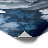 Navy and Dusty Blue Floral Art Poster 3 of 3 (Coin)