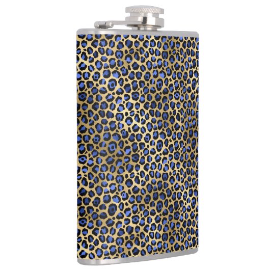 Navy and Gold Cheetah Print Heupfles (Rechts)