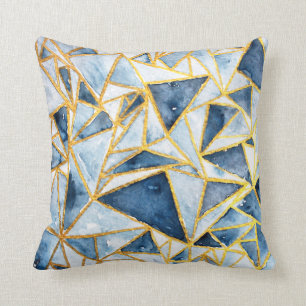 Navy and Gold Geometric Pattern Kussen