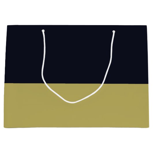 Navy and Gold Gift Bag - Groot, glanzend Groot Cadeauzakje (Voorkant)