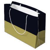 Navy and Gold Gift Bag - Groot, glanzend Groot Cadeauzakje (Achterkant Gekanteld)