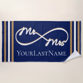 Navy and Gold Infinity Stripes & Mrs. Strandlaken (Voorkant)