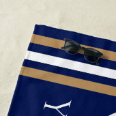 Navy and Gold Infinity Stripes & Mrs. Strandlaken (In situ)