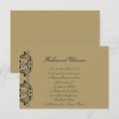 Navy and Gold Masquerade Wedding Rehearsal Dinner Kaart (Voorkant / Achterkant)