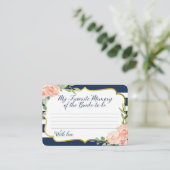 Navy and Gold My Favorite Memory of Bride Informatiekaartje (Staand voorkant)