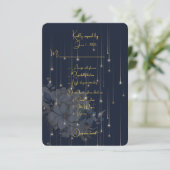 Navy and Gold Semi-formele Wedding Response Kaart (Staand voorkant)