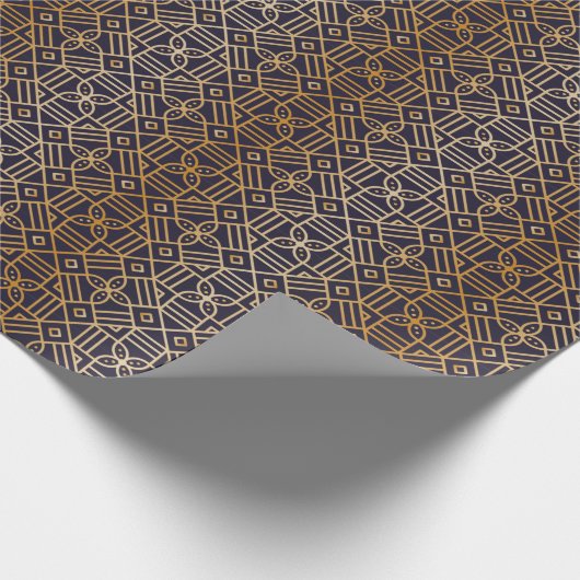 Navy and Gold Square Manadala Cadeaupapier (Hoek)