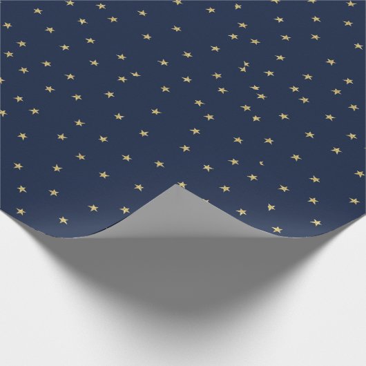 Navy and Gold Stars Cadeaupapier (Hoek)