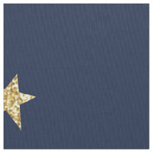 Navy and Gold Stars Custom Pima katoen (54" breedt