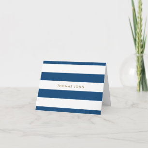 Navy and Gold, Striped Hartelijk dank Bedankkaart