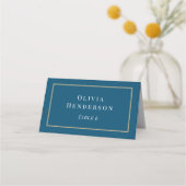 Navy and Gold Wedding Place Card Name Kaart Seatin (Achterkant)
