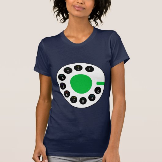 Navy and Green Call phone preppy Mod T-shirt (Voorkant)