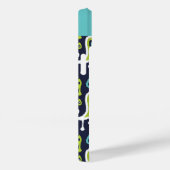 Navy and Green Ikat Paisley Monogram Case-Mate iPhone Case (Achterkant / Rechts)