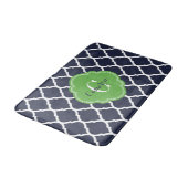 Navy and Green Moroccan Quatrefoil Monogram Badmat (Gekanteld)