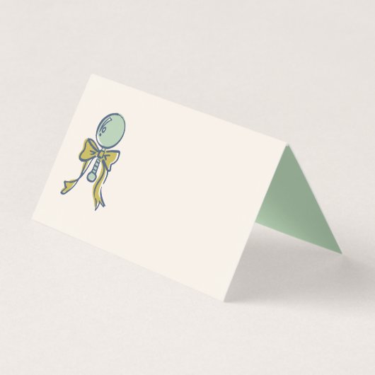 Navy and Mint Doodle Baby Rattle and Bow Blank (Front)