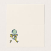 Navy and Mint Doodle Baby Rattle and Bow Blank (Outside Unfolded)