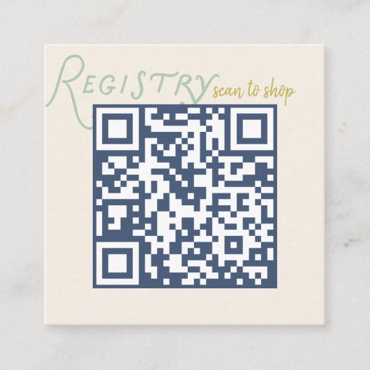 Navy and Mint Doodle Baby Registry QR Code Informatiekaartje (Voorkant)