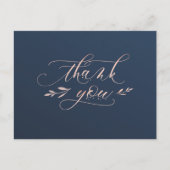 Navy and Pink Foliage Dank u briefkaart (Voorkant)