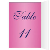 Navy and Pink Table Number Card (Binnen (Links))