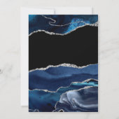 Navy and Silver Agate Engagement Party Kaart (Achterkant)