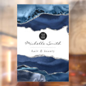 Navy and Silver Agate Precious Stone Corporate Raamsticker (Vel 2)