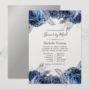 Navy and Silver Foil Bridal of Baby shower van Mai Kaart
