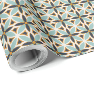 Navy and teal green textured mosaic Wrapping Paper Cadeaupapier