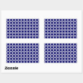 Navy and White Diamond Pattern Rechthoekige Sticker (Vel)
